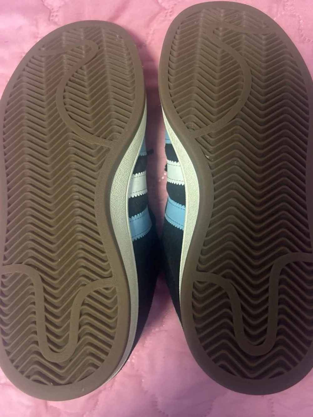 adidas Kids Black Sneakers with Light Blue Stripes